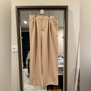 High waisted wide leg trousers